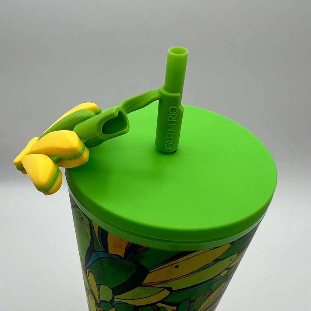 Farm Rio Starbucks Banana Tropical Cold Cup Tumbler 24oz Green Yellow 011167080